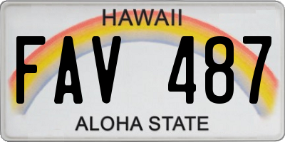 HI license plate FAV487