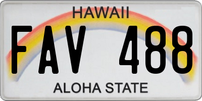 HI license plate FAV488