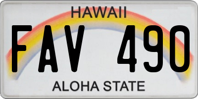 HI license plate FAV490