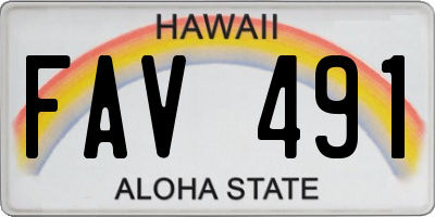 HI license plate FAV491
