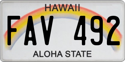 HI license plate FAV492