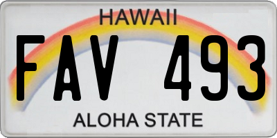HI license plate FAV493