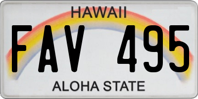 HI license plate FAV495