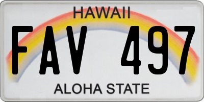 HI license plate FAV497
