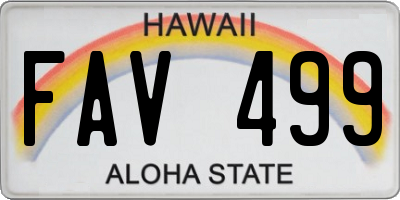 HI license plate FAV499