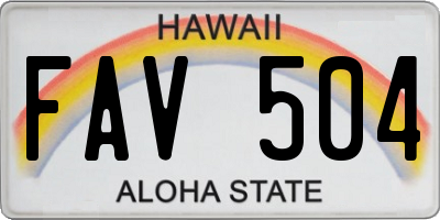 HI license plate FAV504
