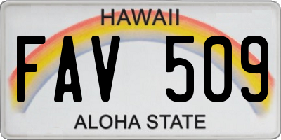 HI license plate FAV509