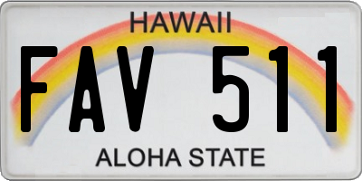 HI license plate FAV511
