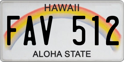 HI license plate FAV512