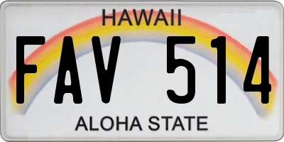 HI license plate FAV514