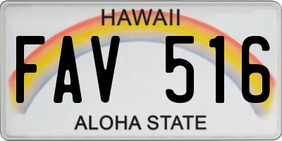 HI license plate FAV516