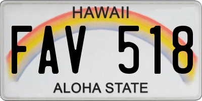 HI license plate FAV518