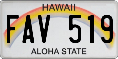HI license plate FAV519