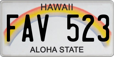 HI license plate FAV523