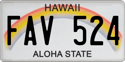 HI license plate FAV524