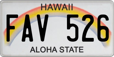 HI license plate FAV526