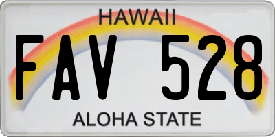 HI license plate FAV528