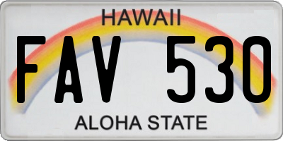 HI license plate FAV530
