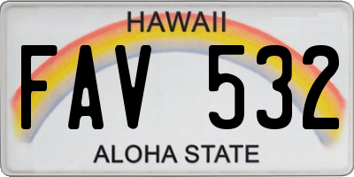 HI license plate FAV532