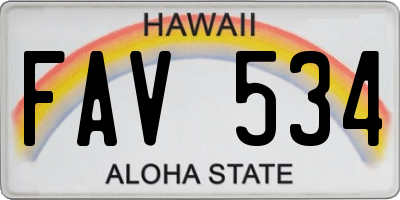 HI license plate FAV534