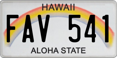 HI license plate FAV541