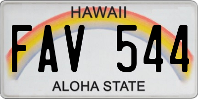HI license plate FAV544