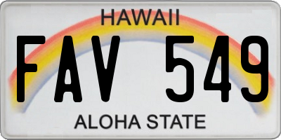 HI license plate FAV549