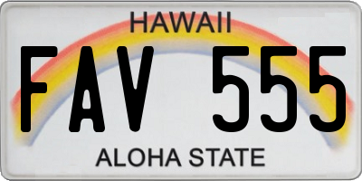 HI license plate FAV555