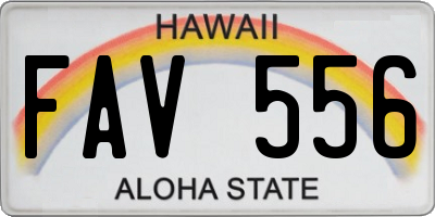 HI license plate FAV556