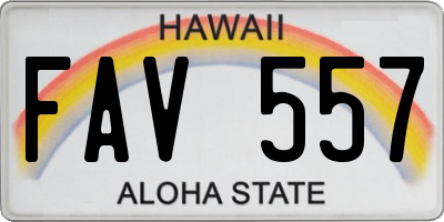 HI license plate FAV557