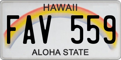 HI license plate FAV559