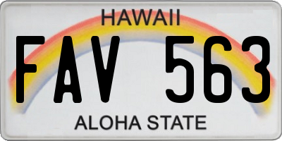 HI license plate FAV563