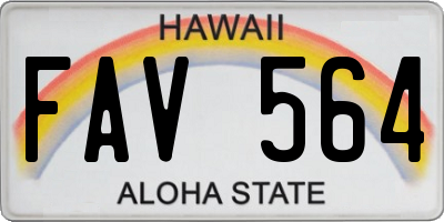 HI license plate FAV564