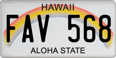 HI license plate FAV568