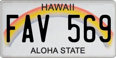 HI license plate FAV569