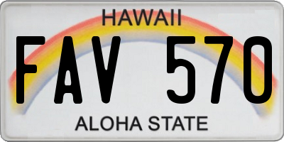 HI license plate FAV570