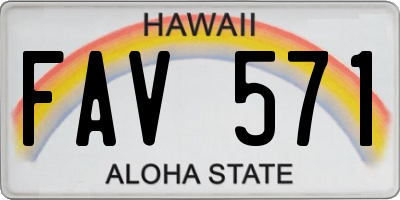 HI license plate FAV571