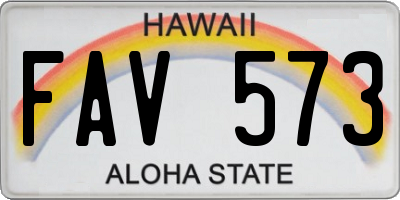 HI license plate FAV573