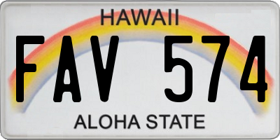 HI license plate FAV574