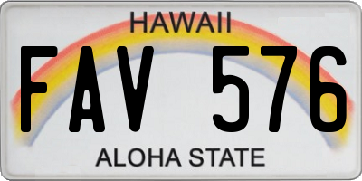 HI license plate FAV576