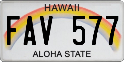 HI license plate FAV577