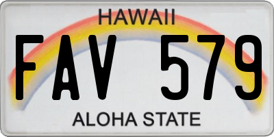 HI license plate FAV579