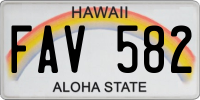 HI license plate FAV582