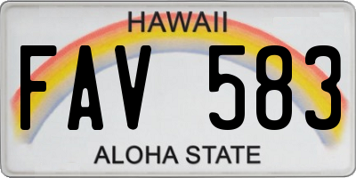HI license plate FAV583