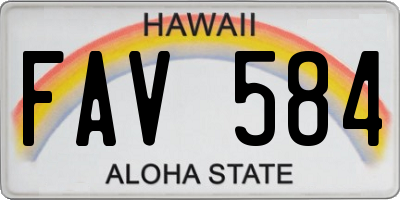HI license plate FAV584