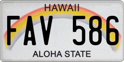 HI license plate FAV586