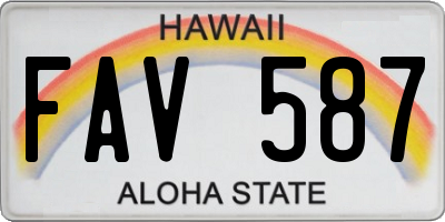 HI license plate FAV587