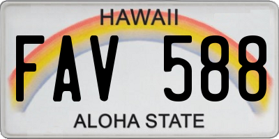 HI license plate FAV588
