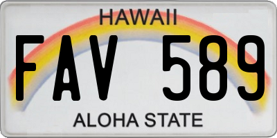 HI license plate FAV589