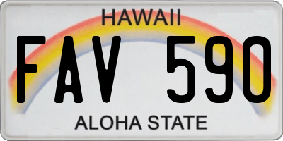 HI license plate FAV590
